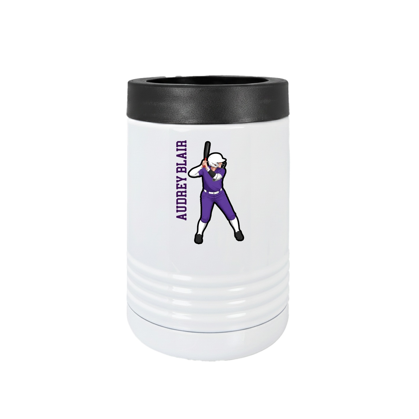 Beverage Holder — Name Vertical in White