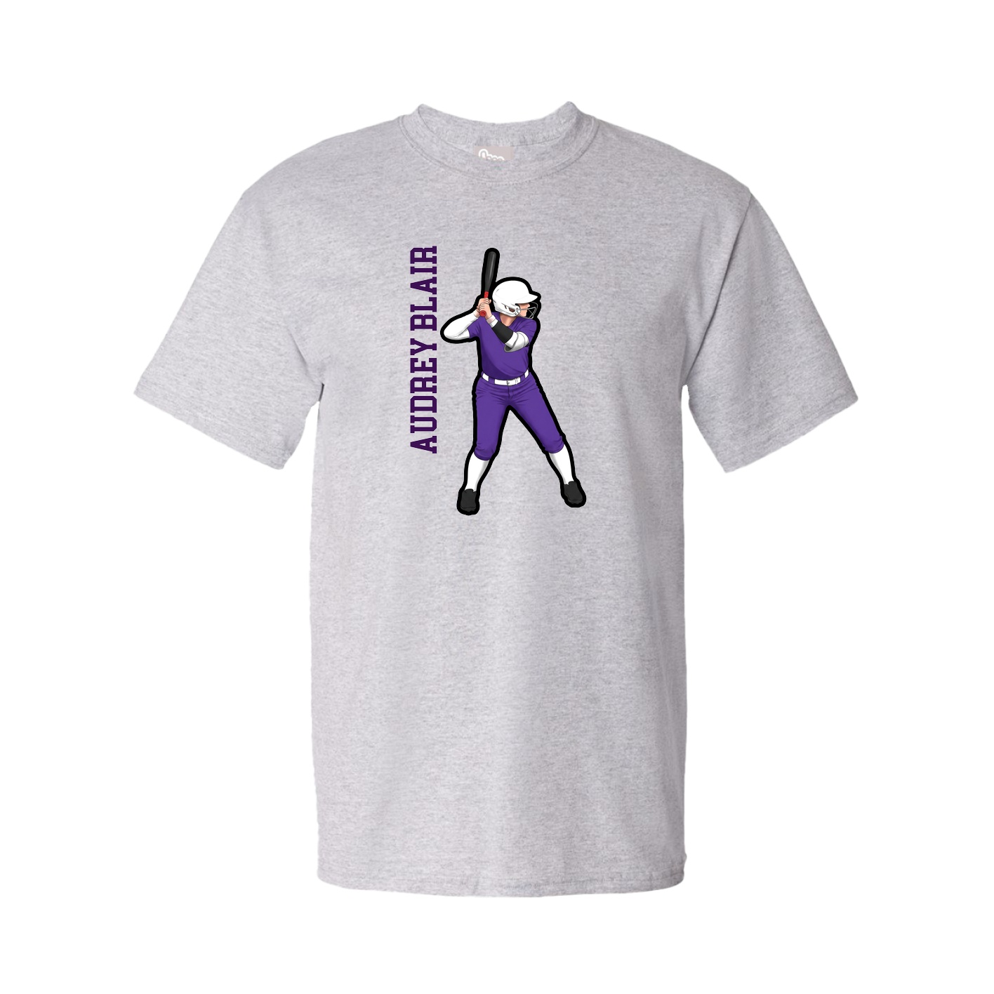 Youth Tee — Name Vertical in Grey