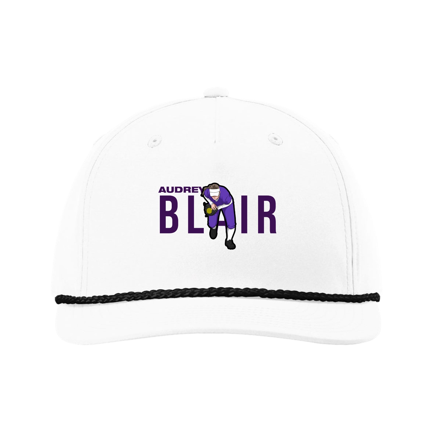 Five-Panel Classic Rope Cap — Player Name in White