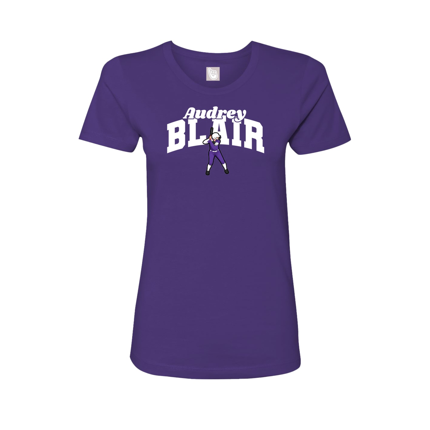 Fitted Women's Tee — Signature Arch in Purple