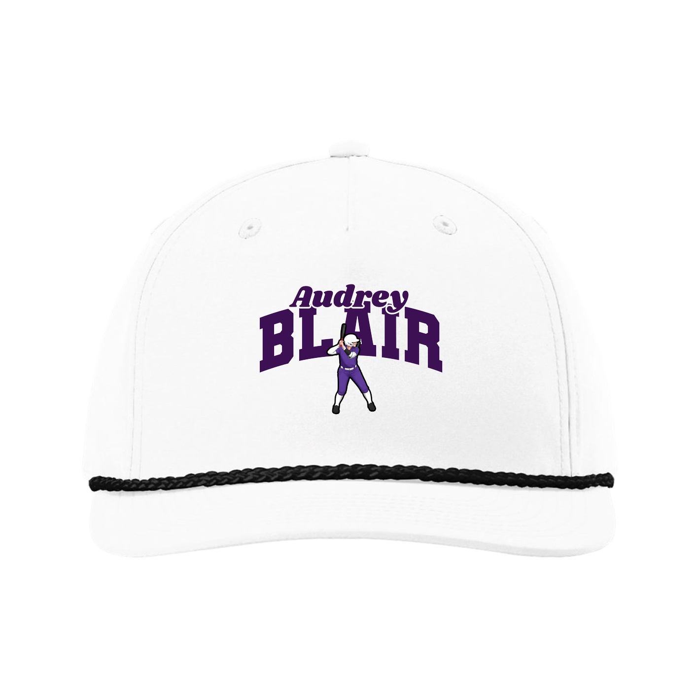 Five-Panel Classic Rope Cap — Signature Arch in White