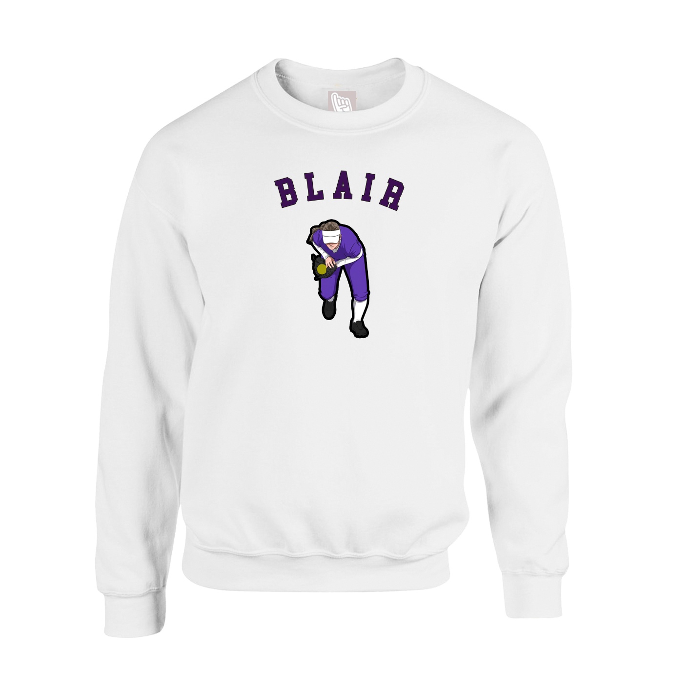 Fleece Crew — Shirsey Arch in White