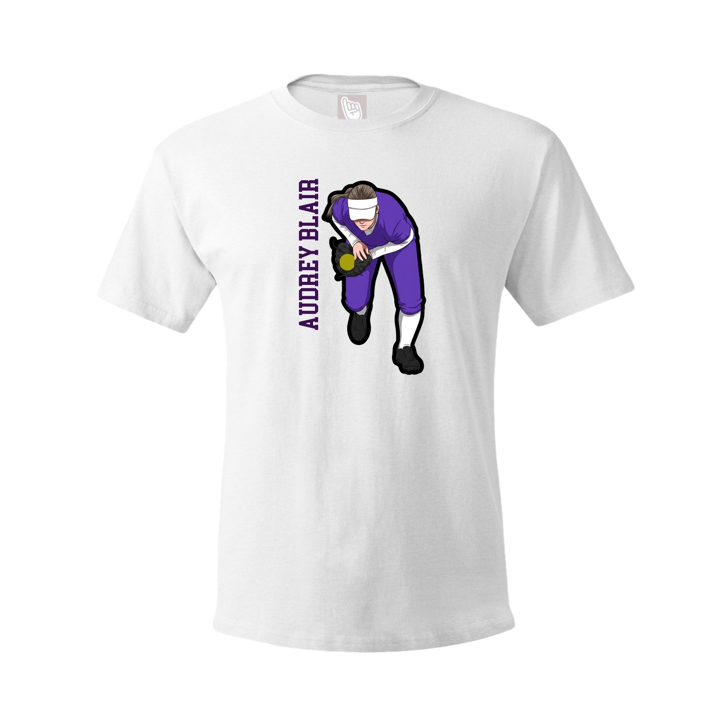 Tee — Name Vertical in White