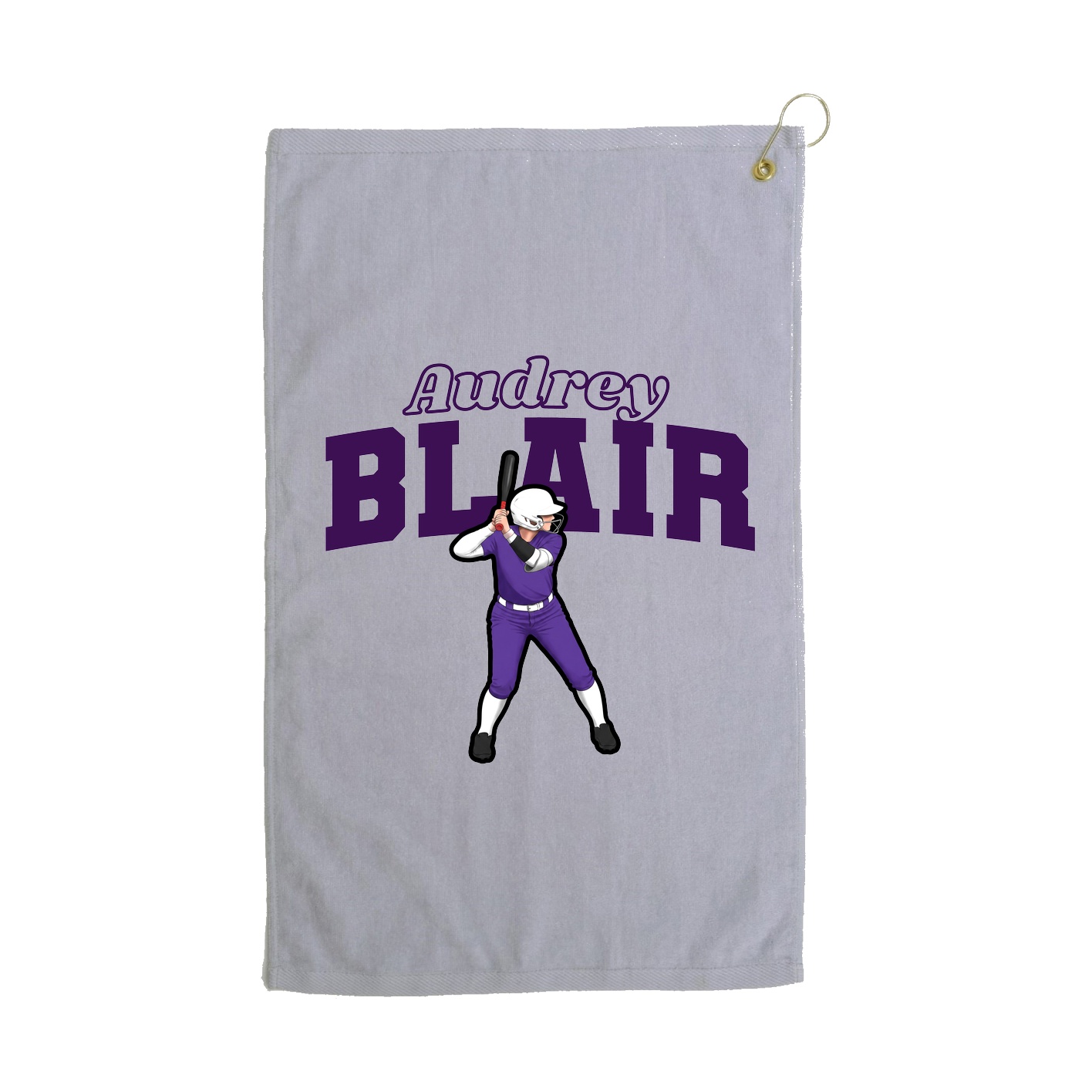 Golf Towel — Name Arch in Grey