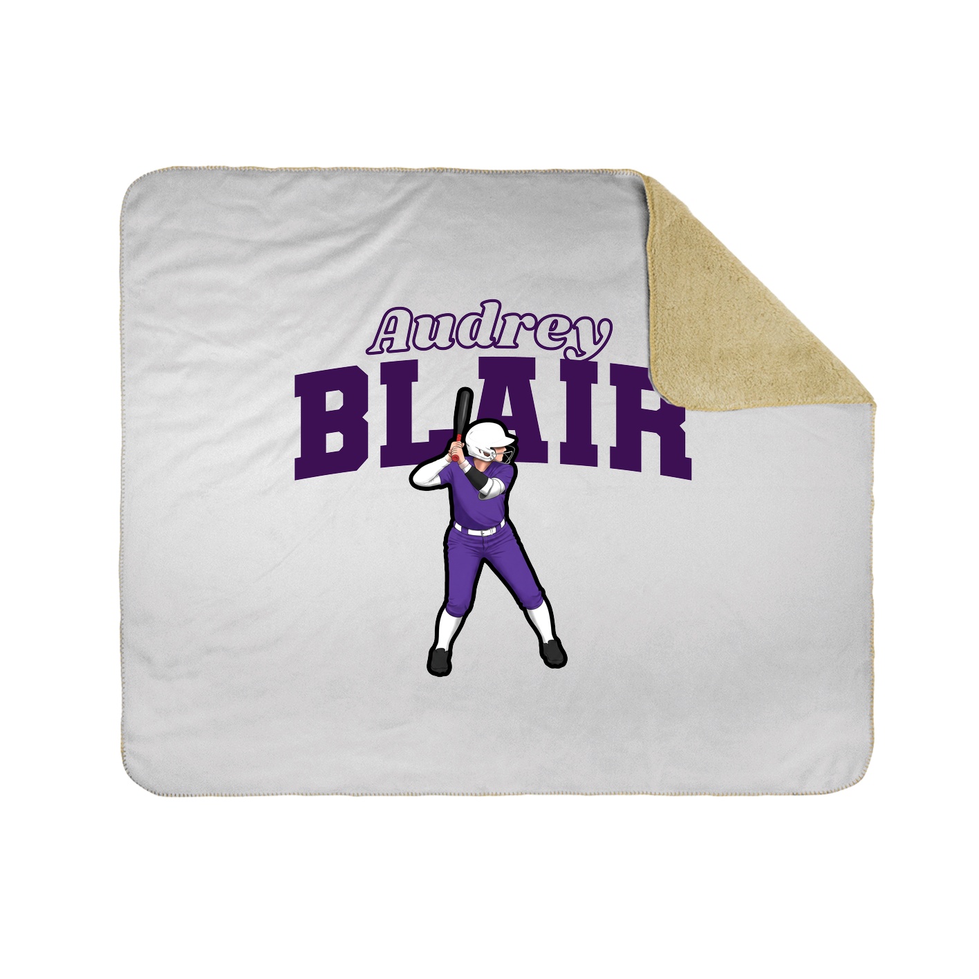 Throw Blanket — Name Arch in White