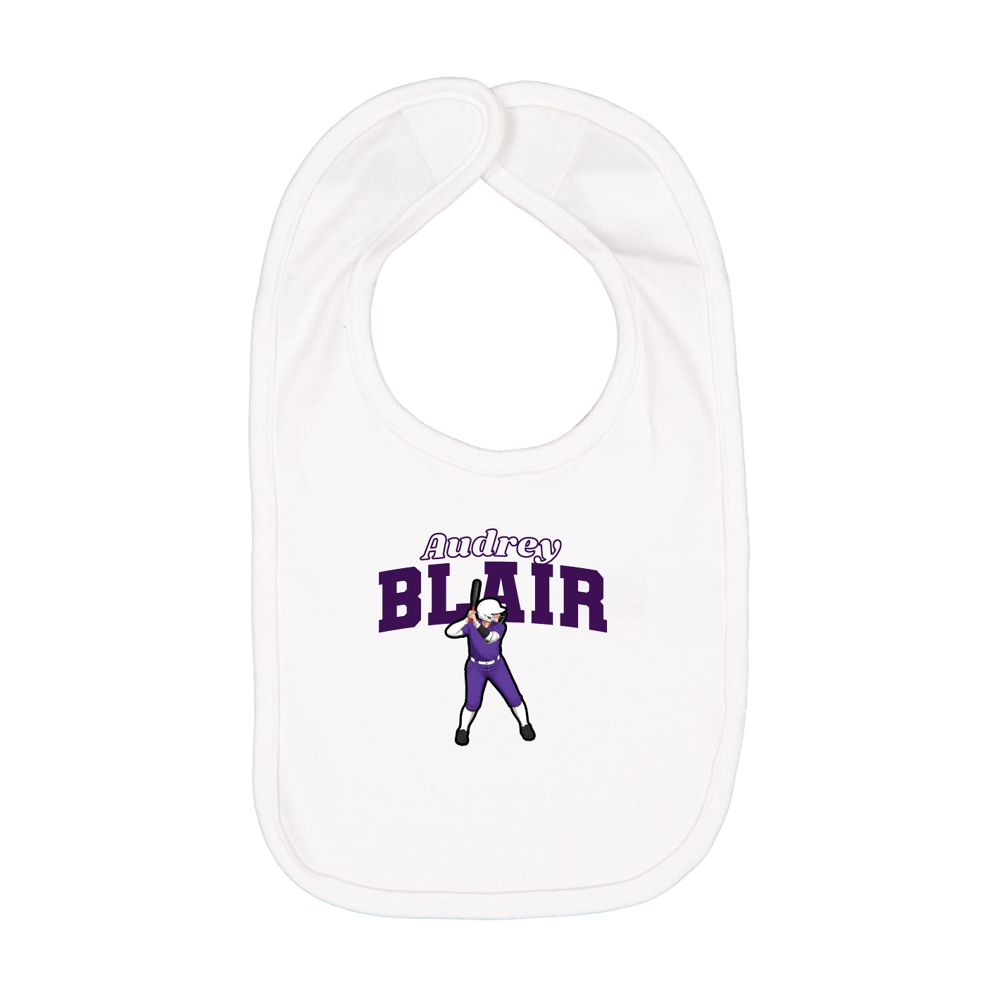 Infant Bib — Name Arch in White