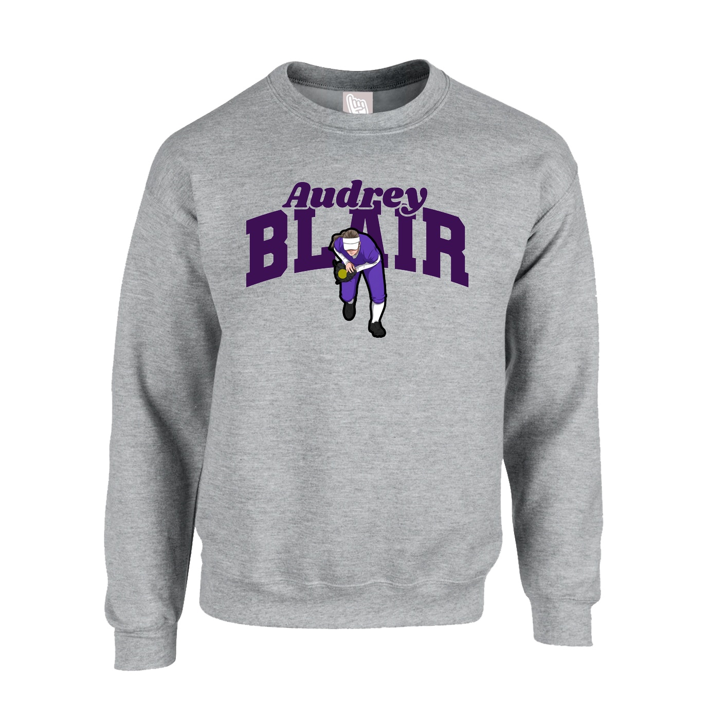 Fleece Crew — Signature Arch in Grey
