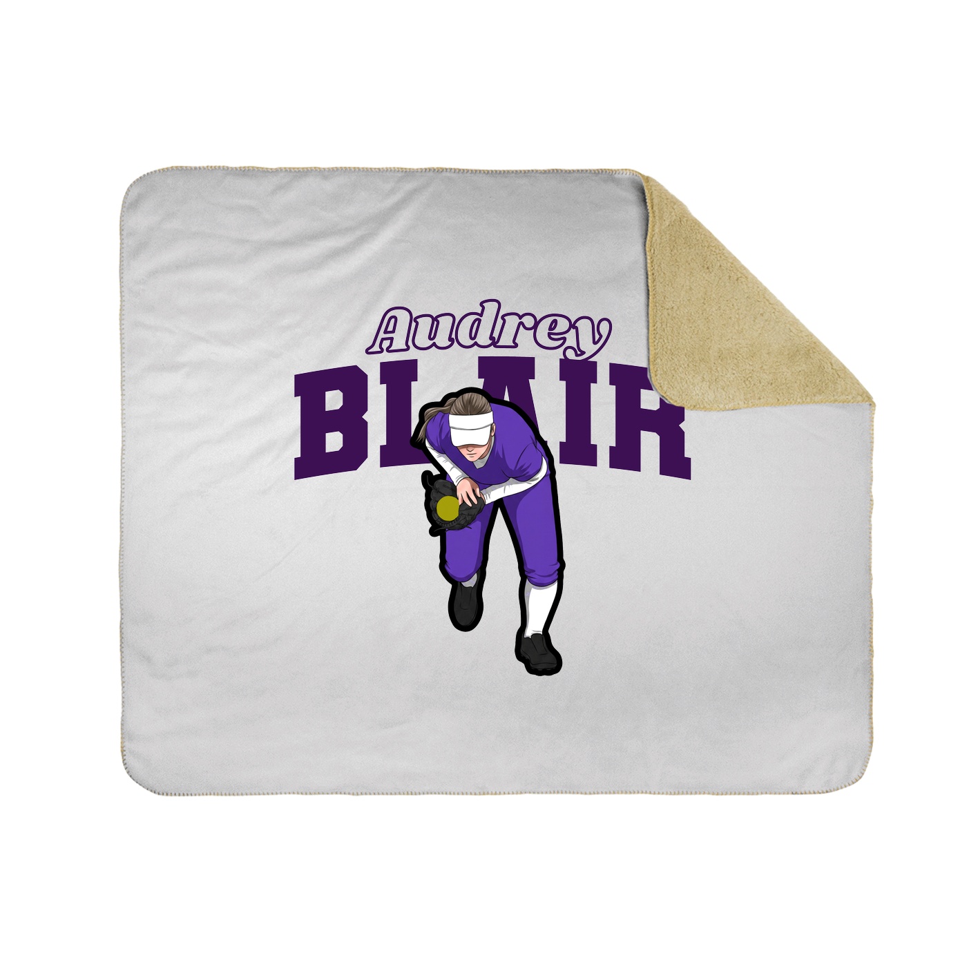 Throw Blanket — Name Arch in White