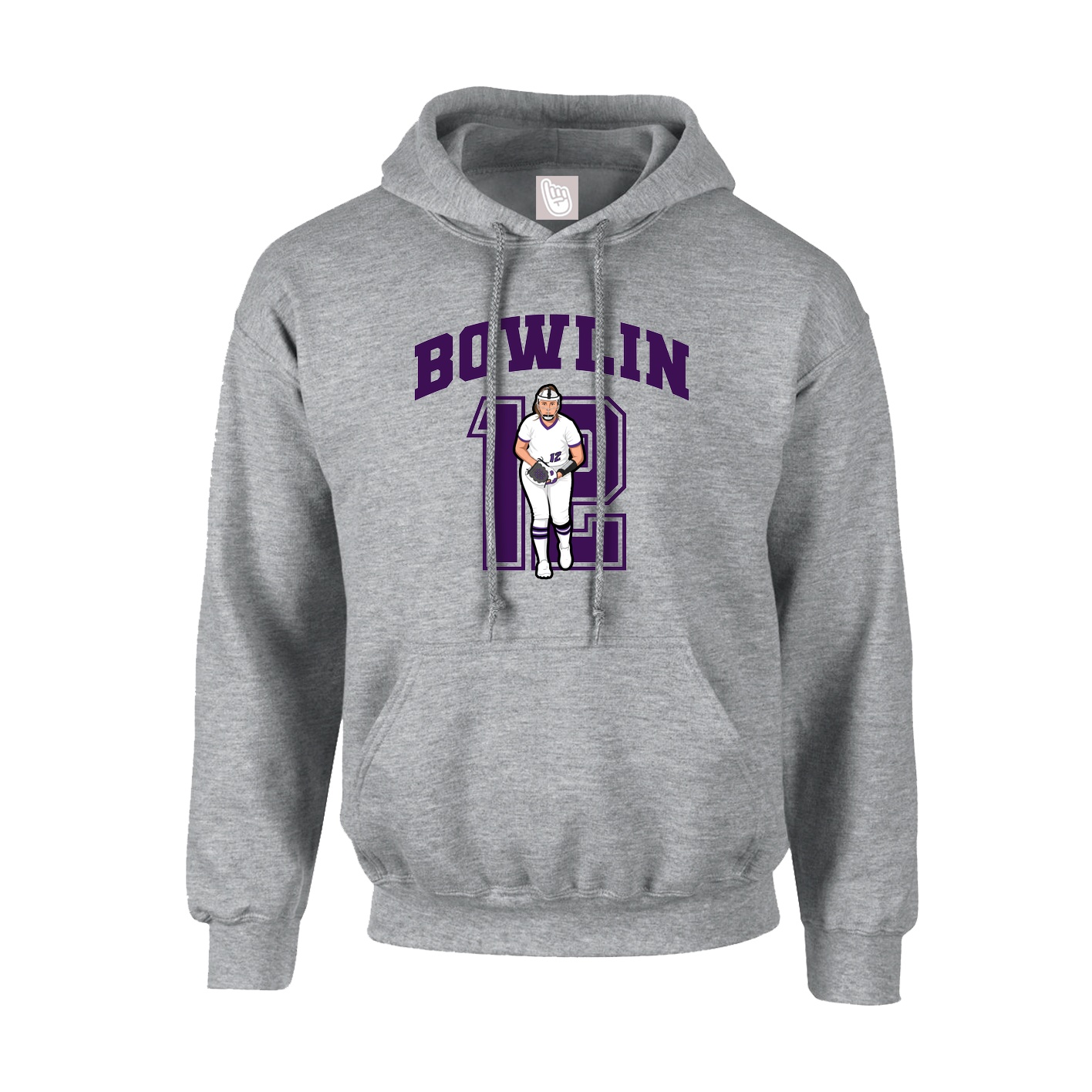 Youth Hoodie — Number in Grey