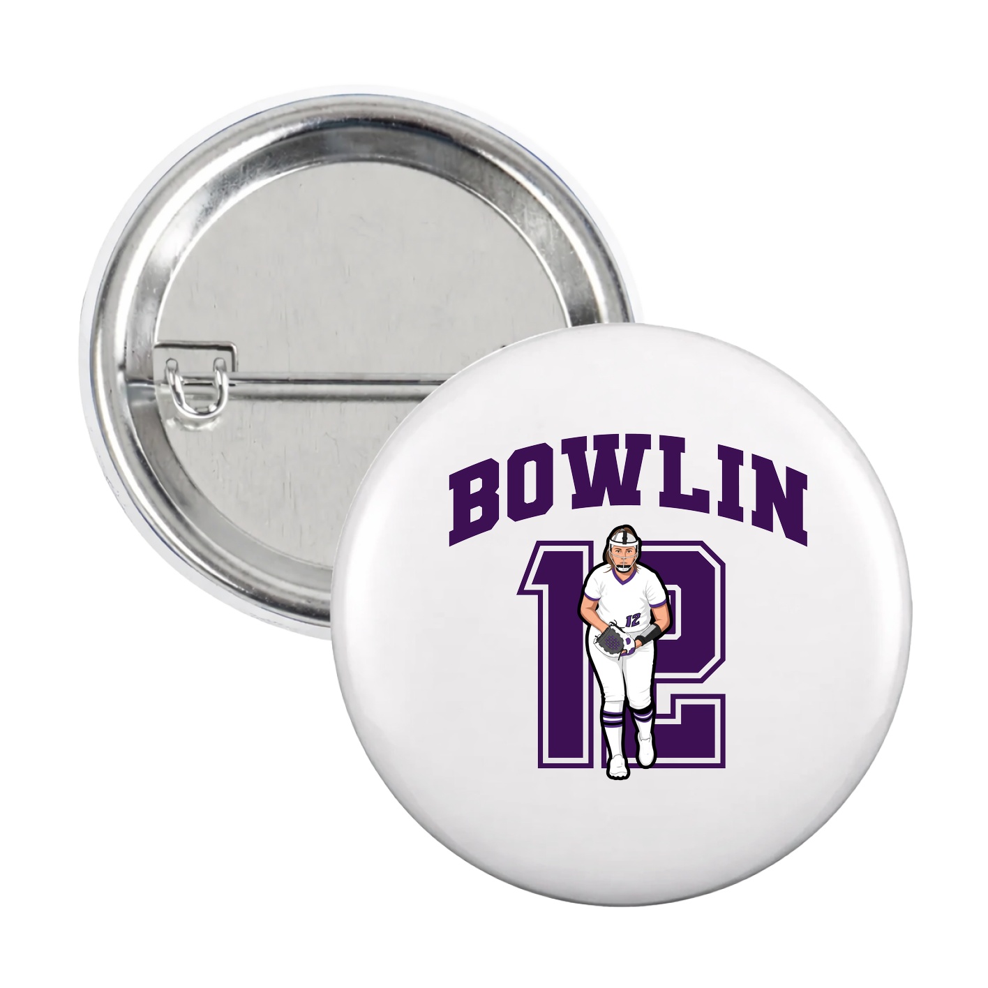 Game Day Button — Number in White