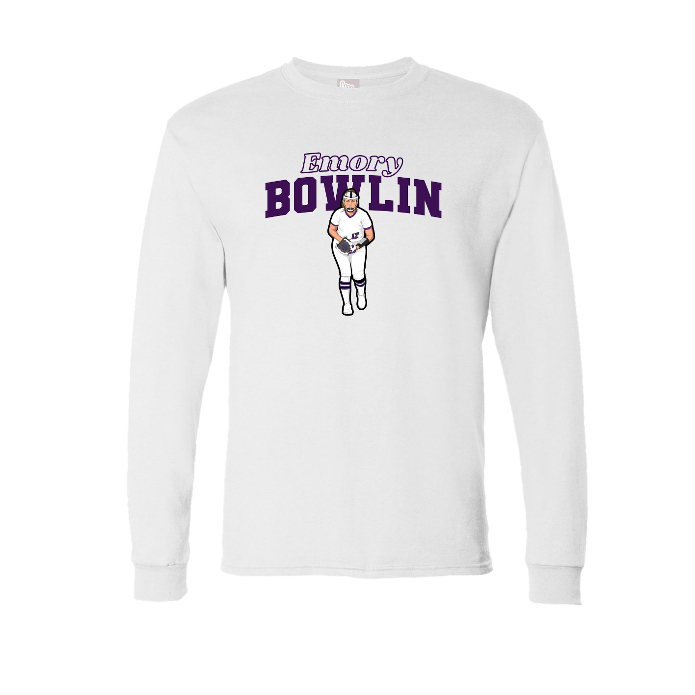 Long Sleeve Tee — Name Arch in White