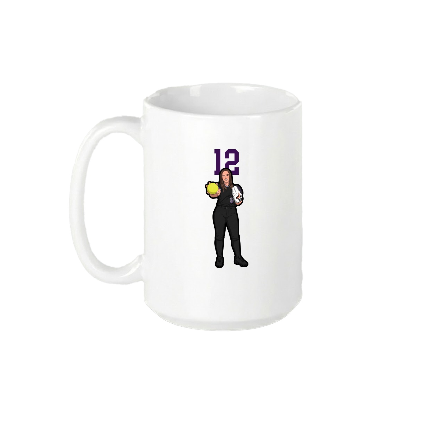 15oz Coffee Mug — Number Top in White