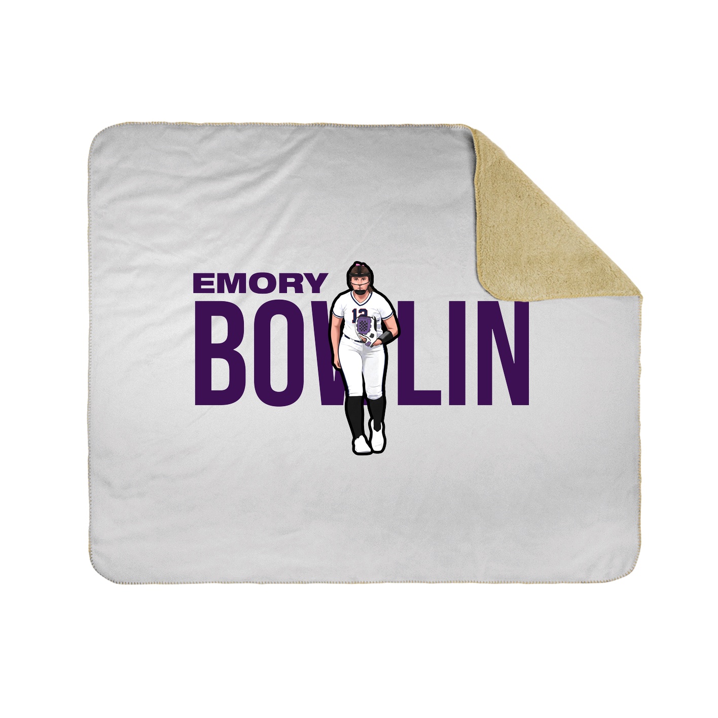 Throw Blanket — Player Name in White