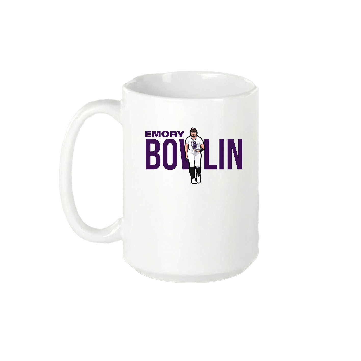 15oz Coffee Mug — Player Name in White