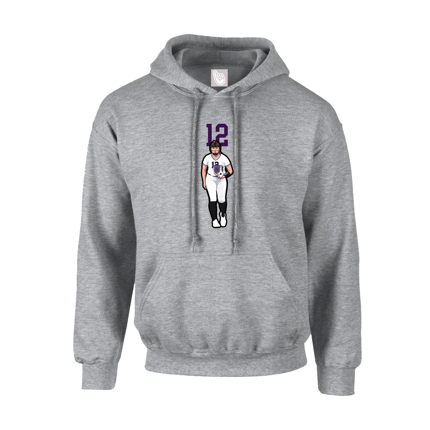 Hoodie — Number Top in Grey