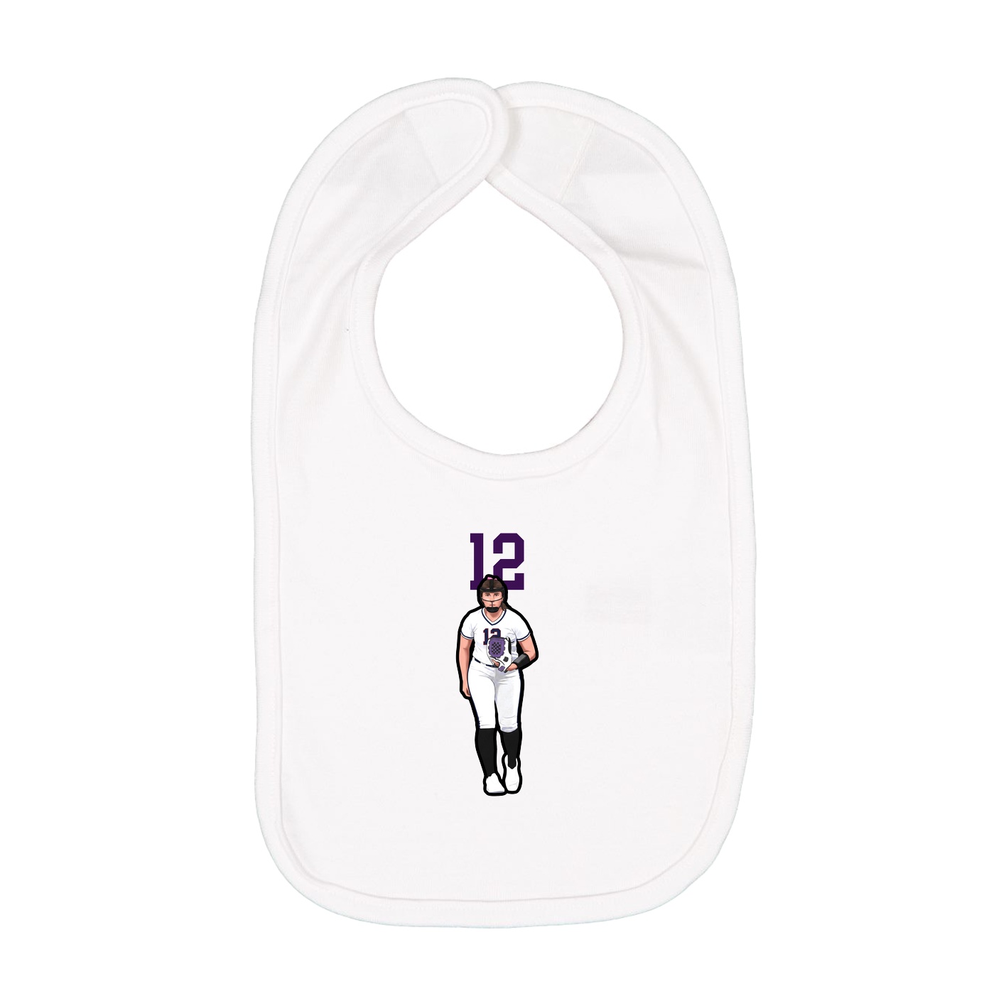 Infant Bib — Number Top in White