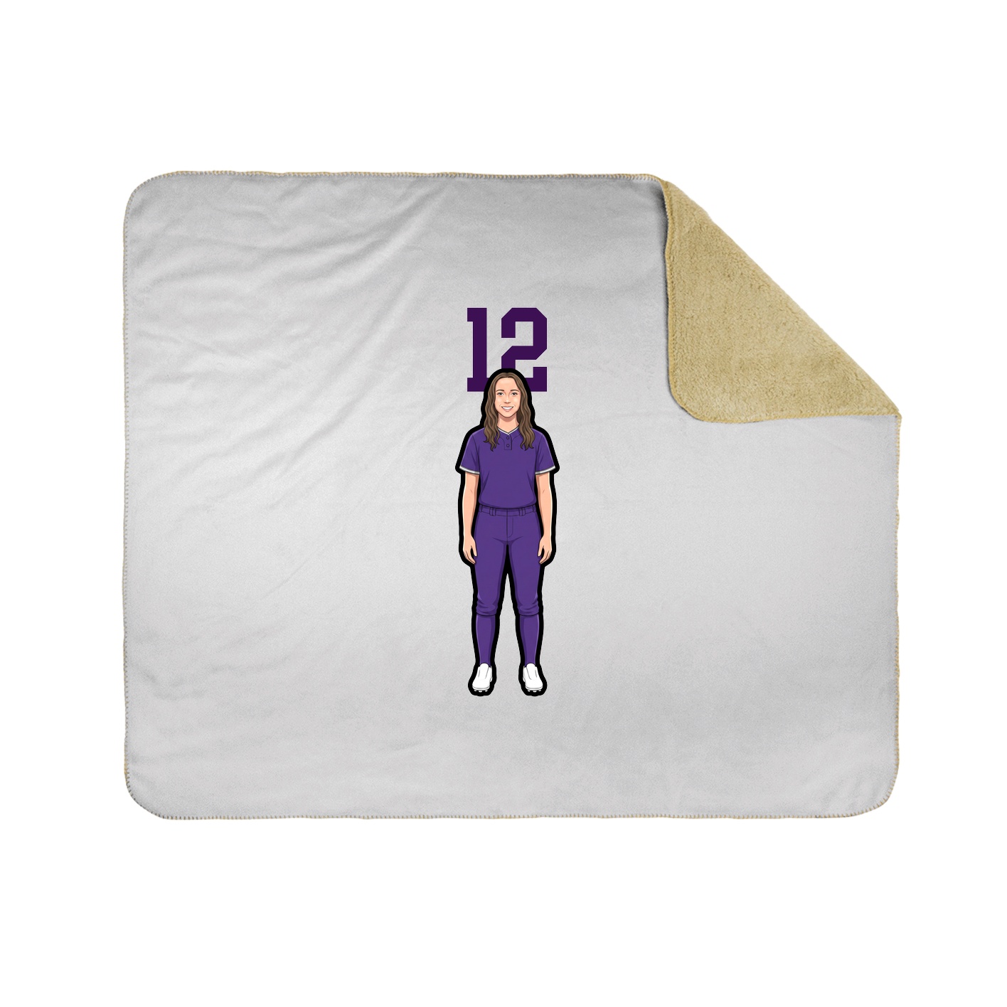 Throw Blanket — Number Top in White