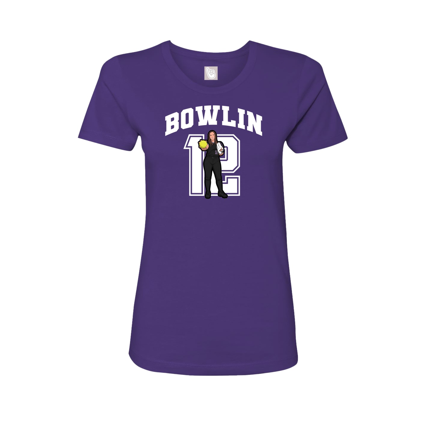Fitted Women's Tee — Number in Purple