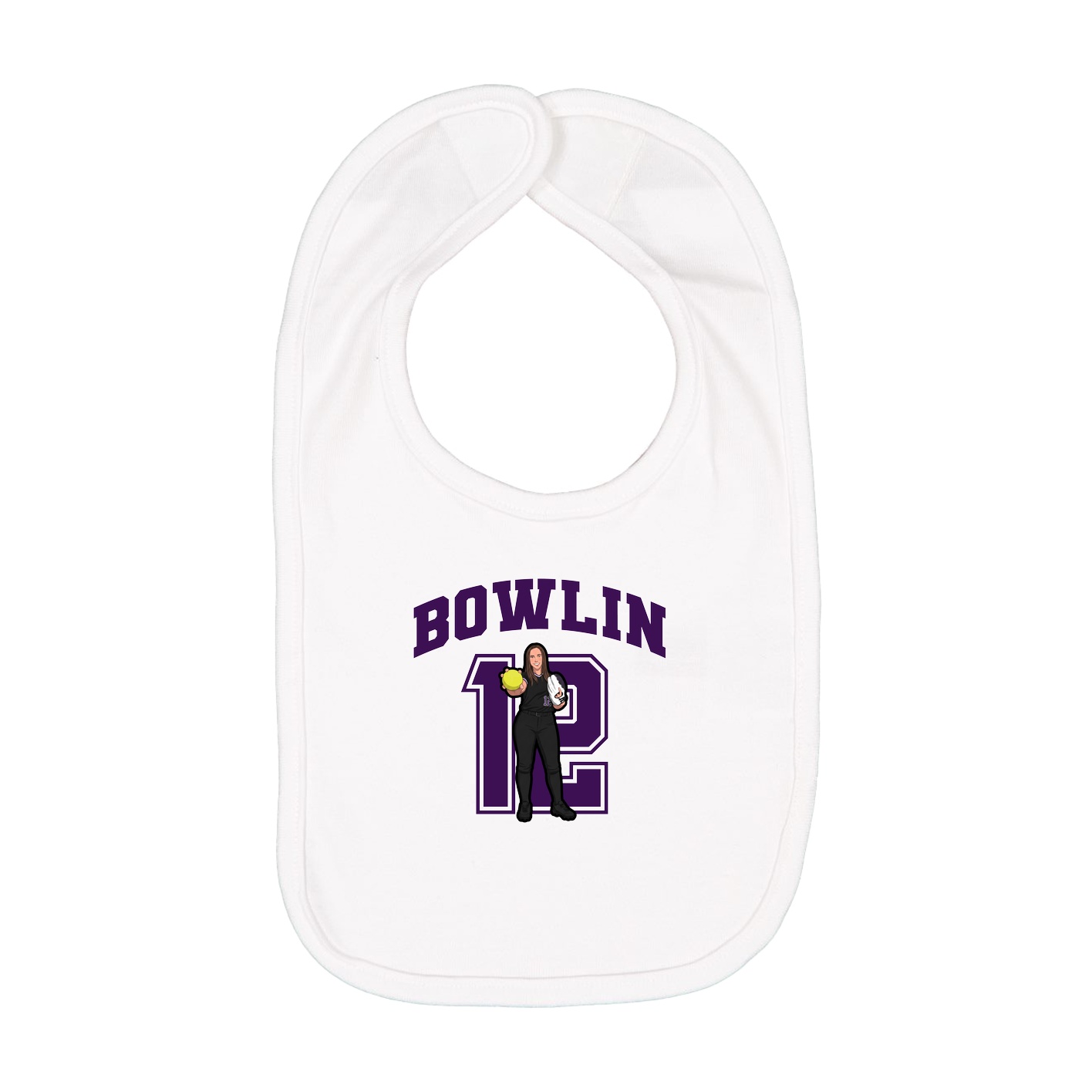 Infant Bib — Number in White