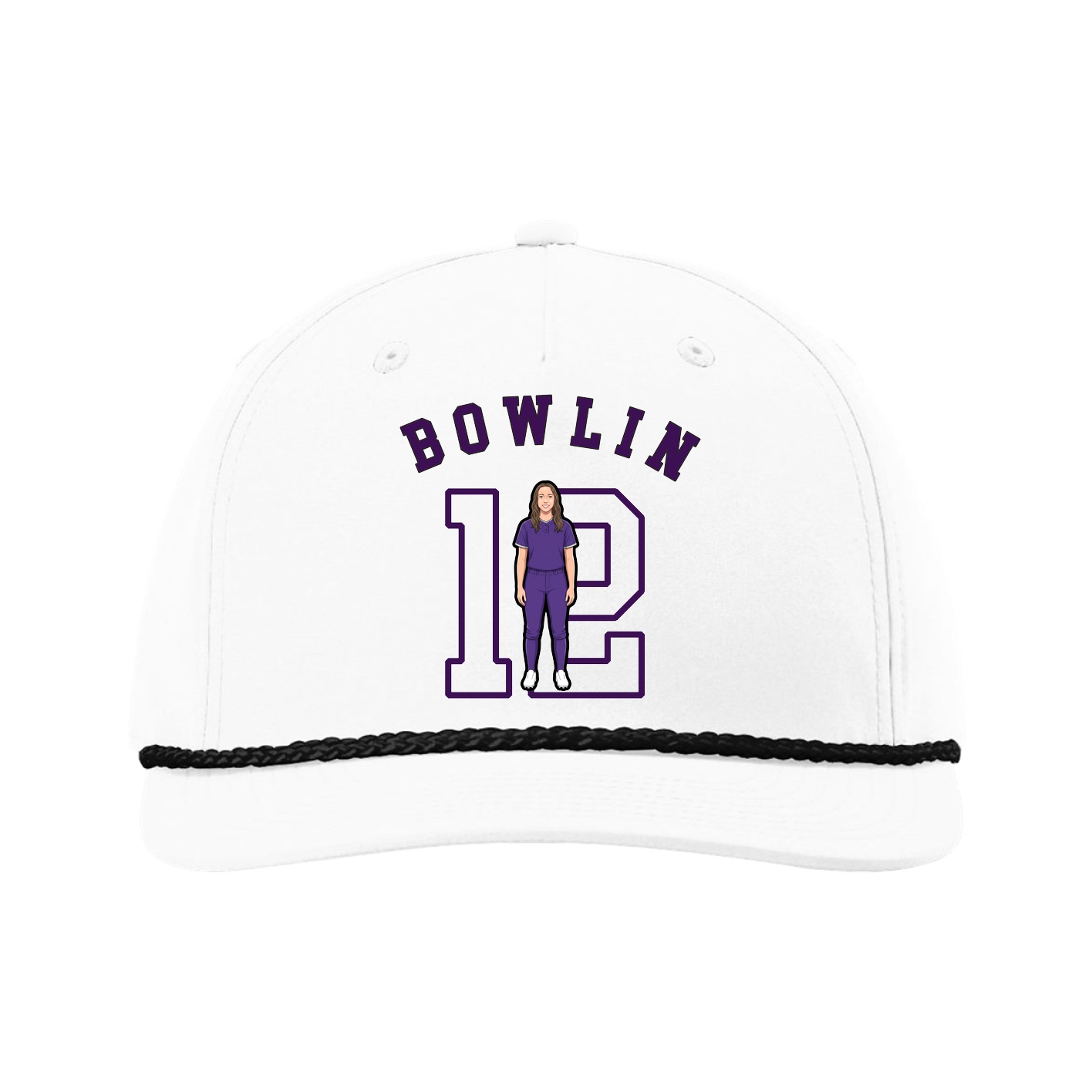 Five-Panel Classic Rope Cap — Shirsey Arch in White