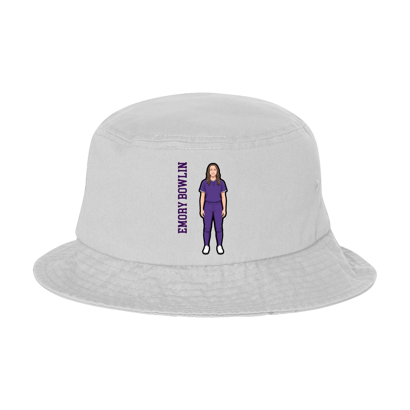 Bucket Cap — Name Vertical in White