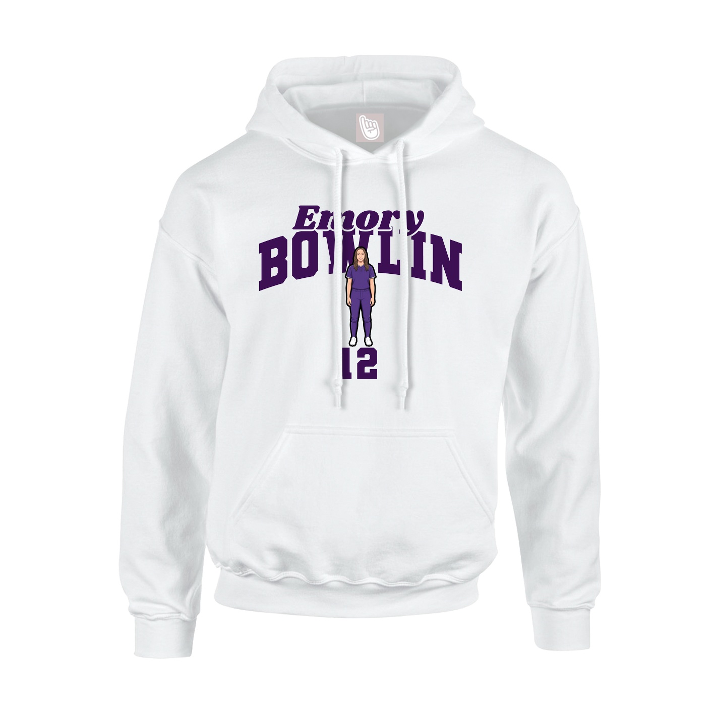 Hoodie — Signature Arch in White
