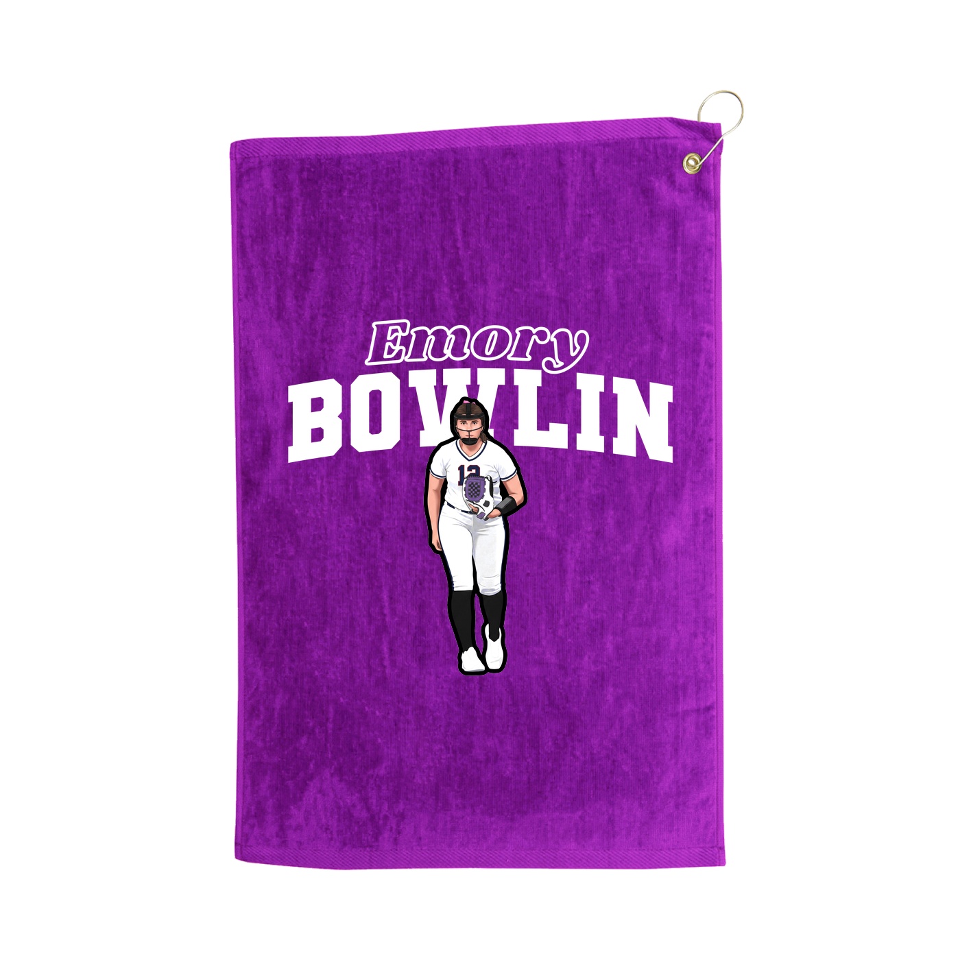 Golf Towel — Name Arch in Purple