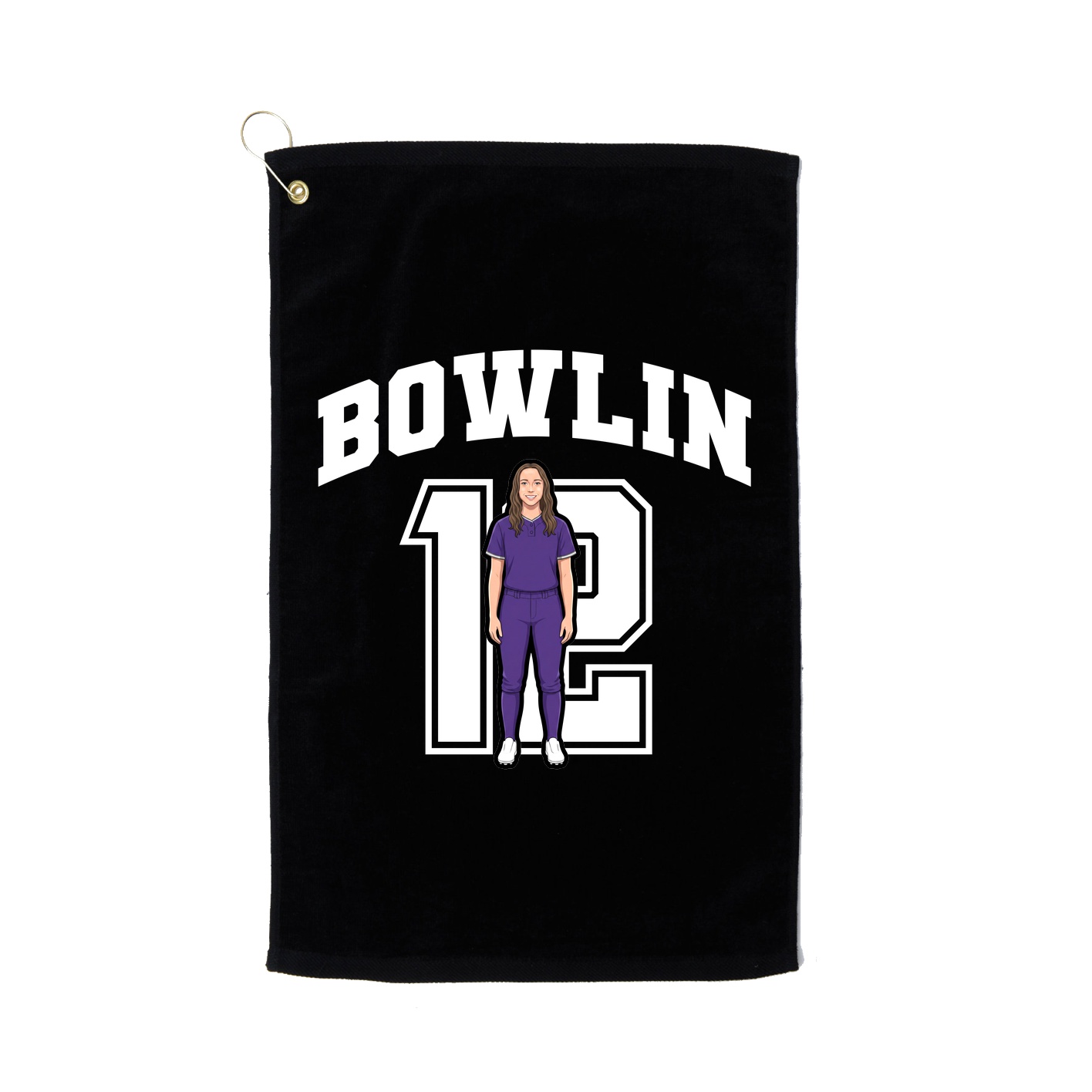 Golf Towel — Number in Black