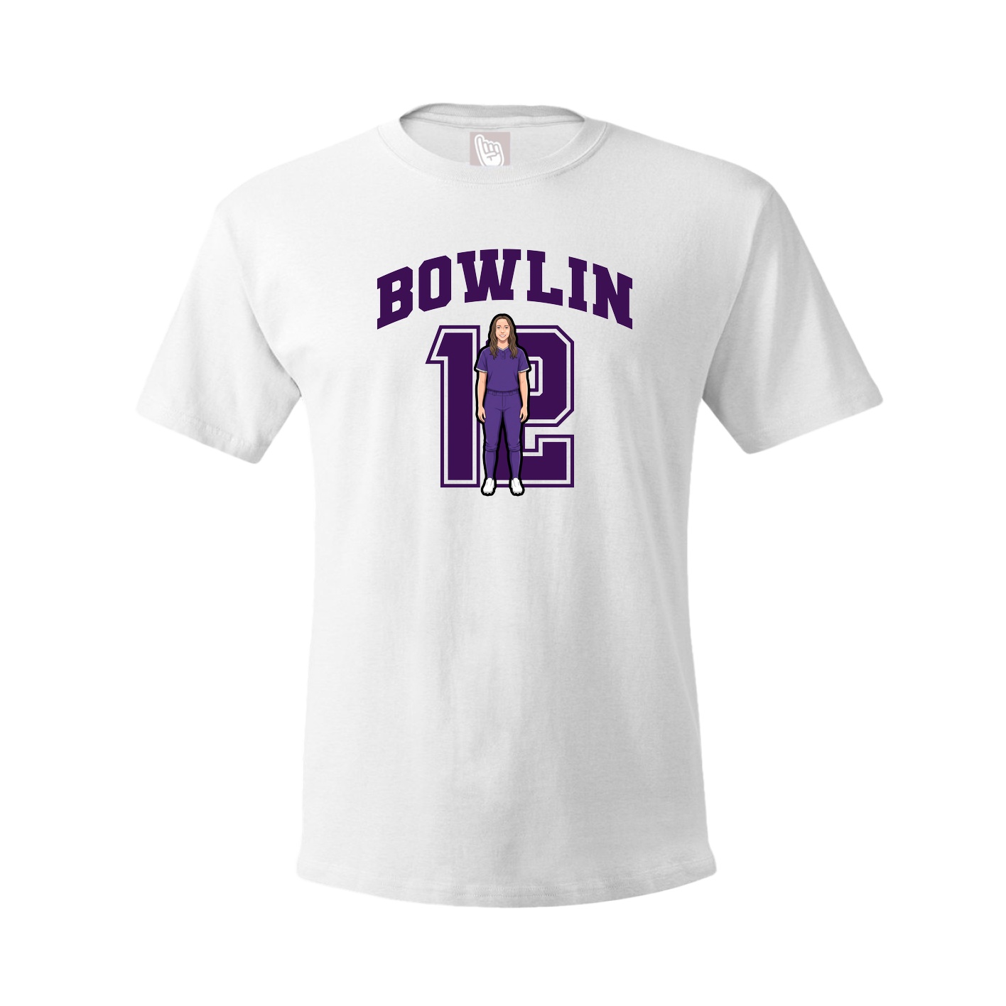 Youth Tee — Number in White
