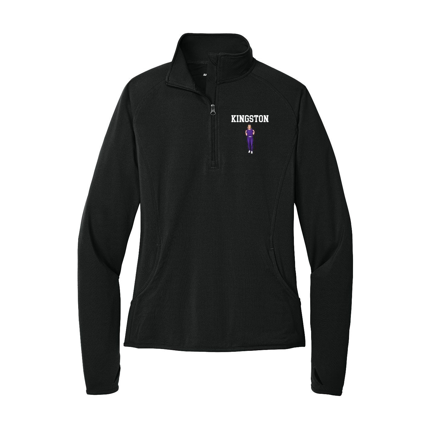 Women's Q-Zip Pullover — Shirsey in Black