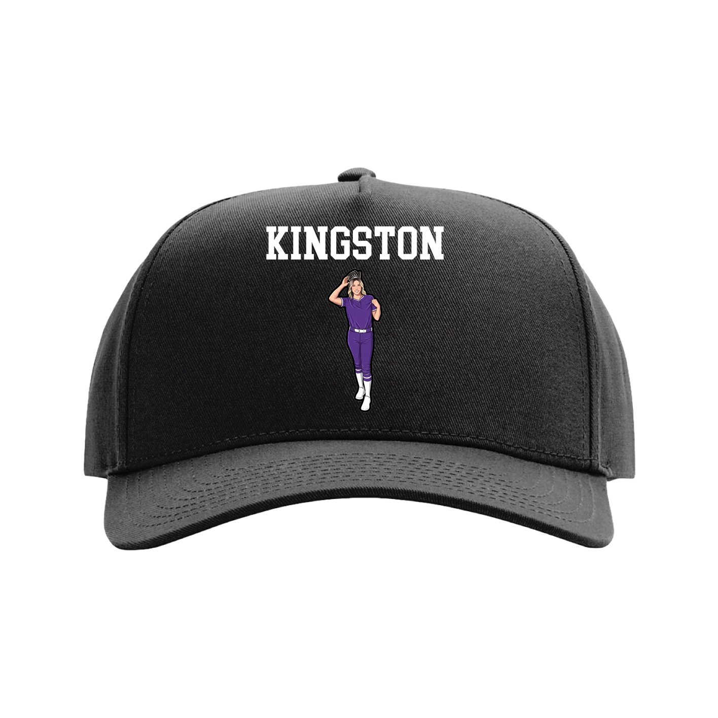 Full Fabric Five-Panel Champ Cap — Shirsey in Black