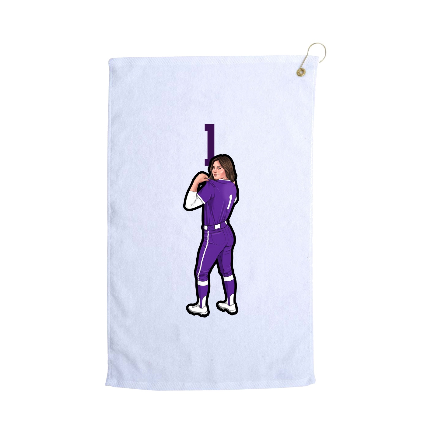 Golf Towel — Number Top in White