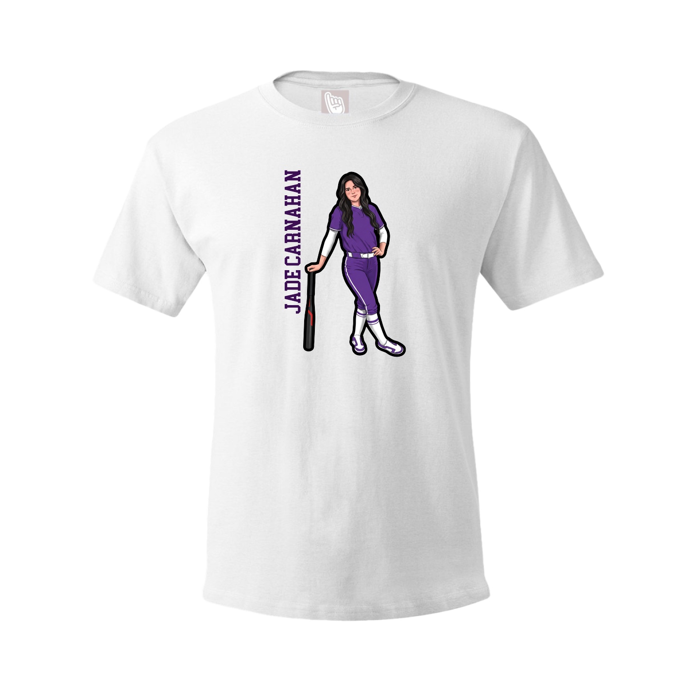 Tee — Name Vertical in White
