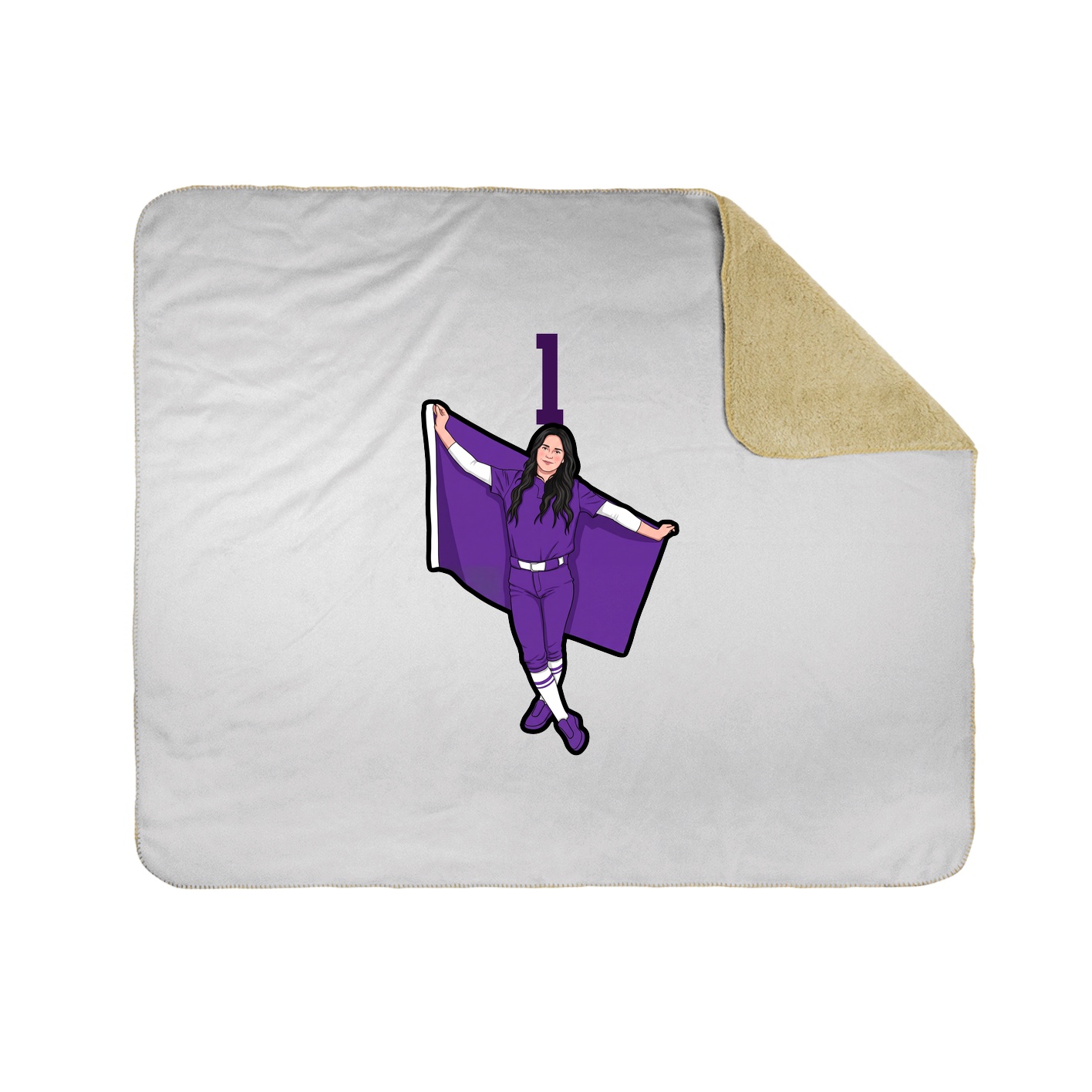 Throw Blanket — Number Top in White