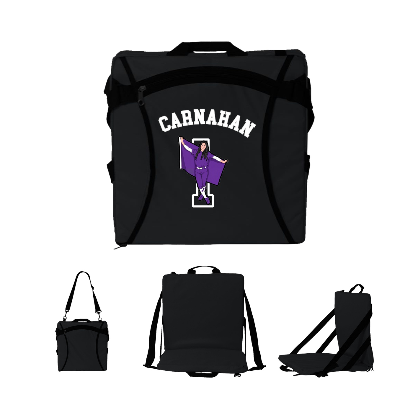 Folding Stadium Seat — Shirsey Arch in Black