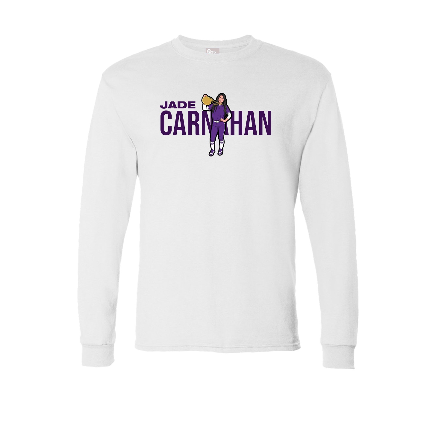 Long Sleeve Tee — Player Name in White