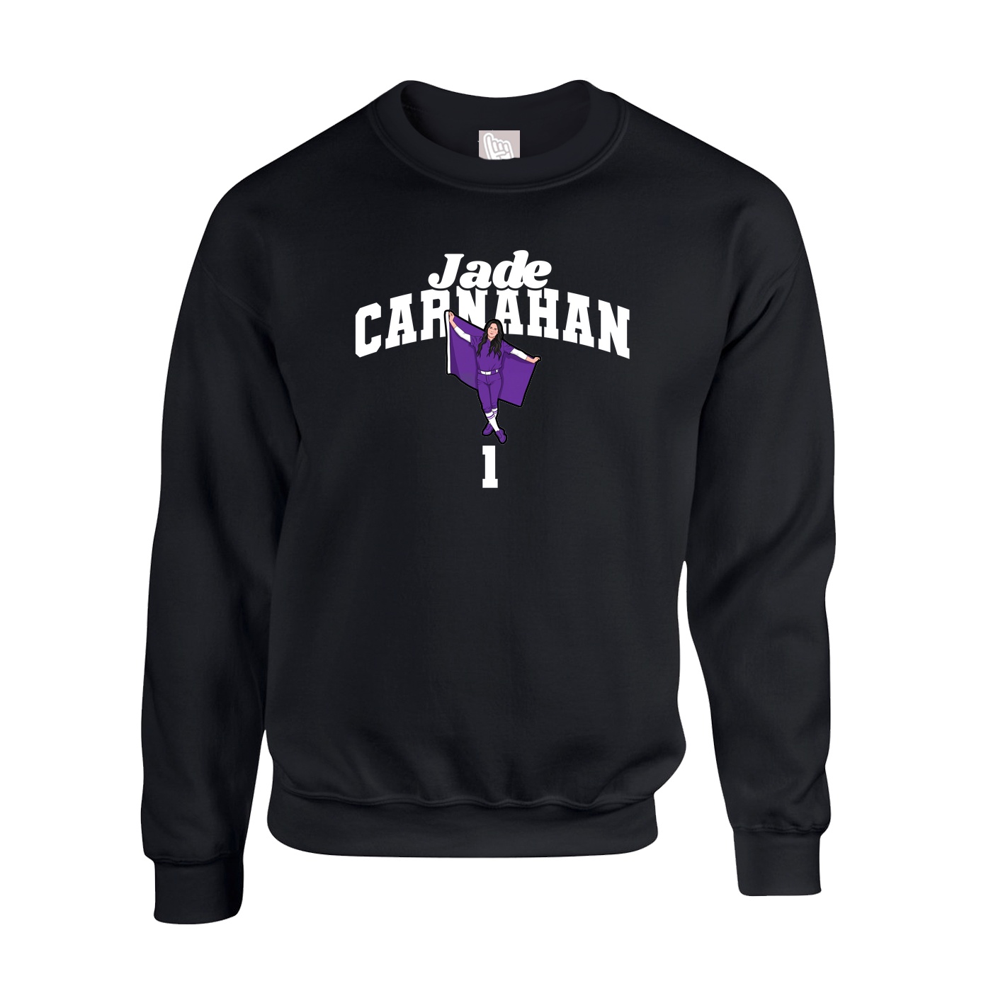 Fleece Crew — Signature Arch in Black