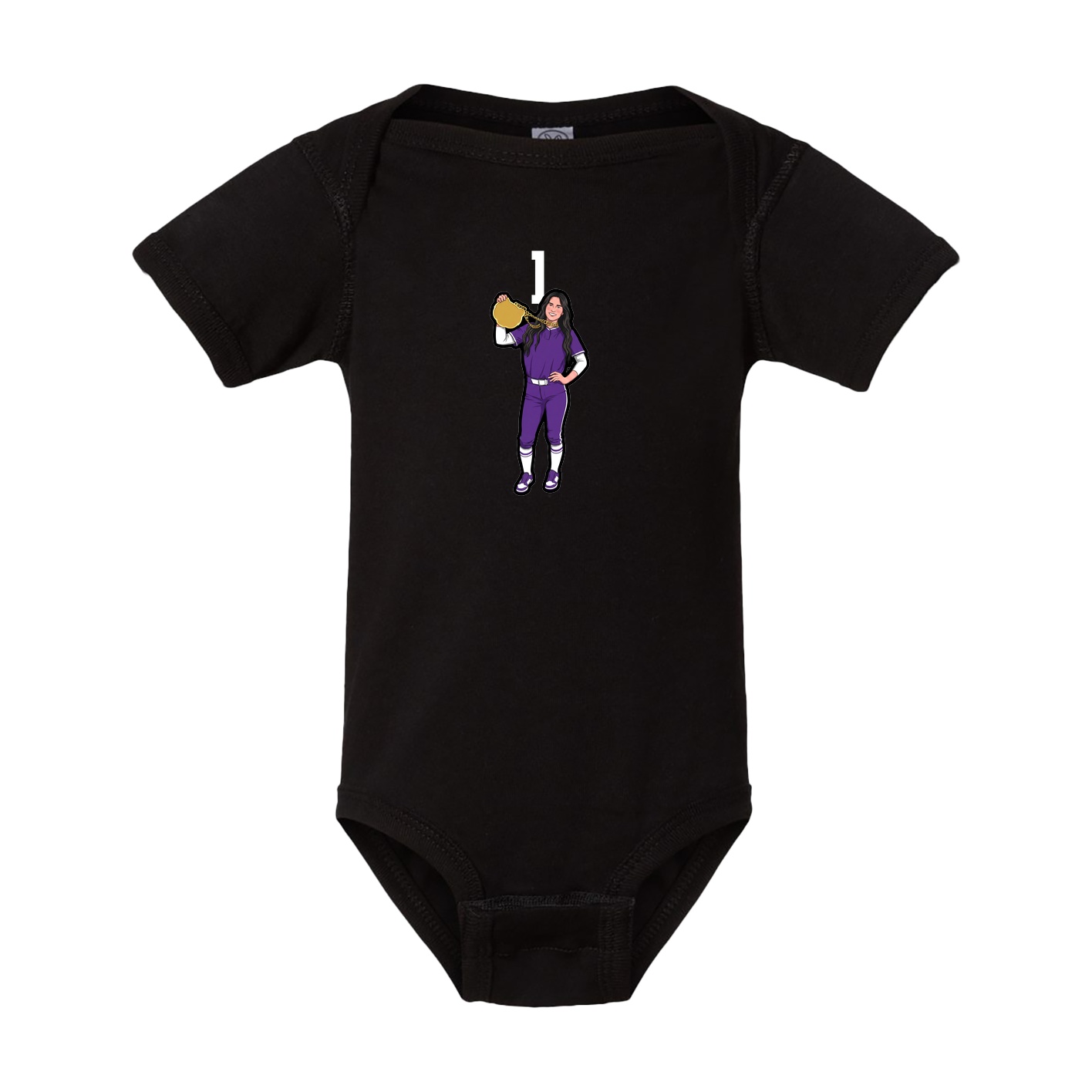Baby Onesie — Number Top in Black