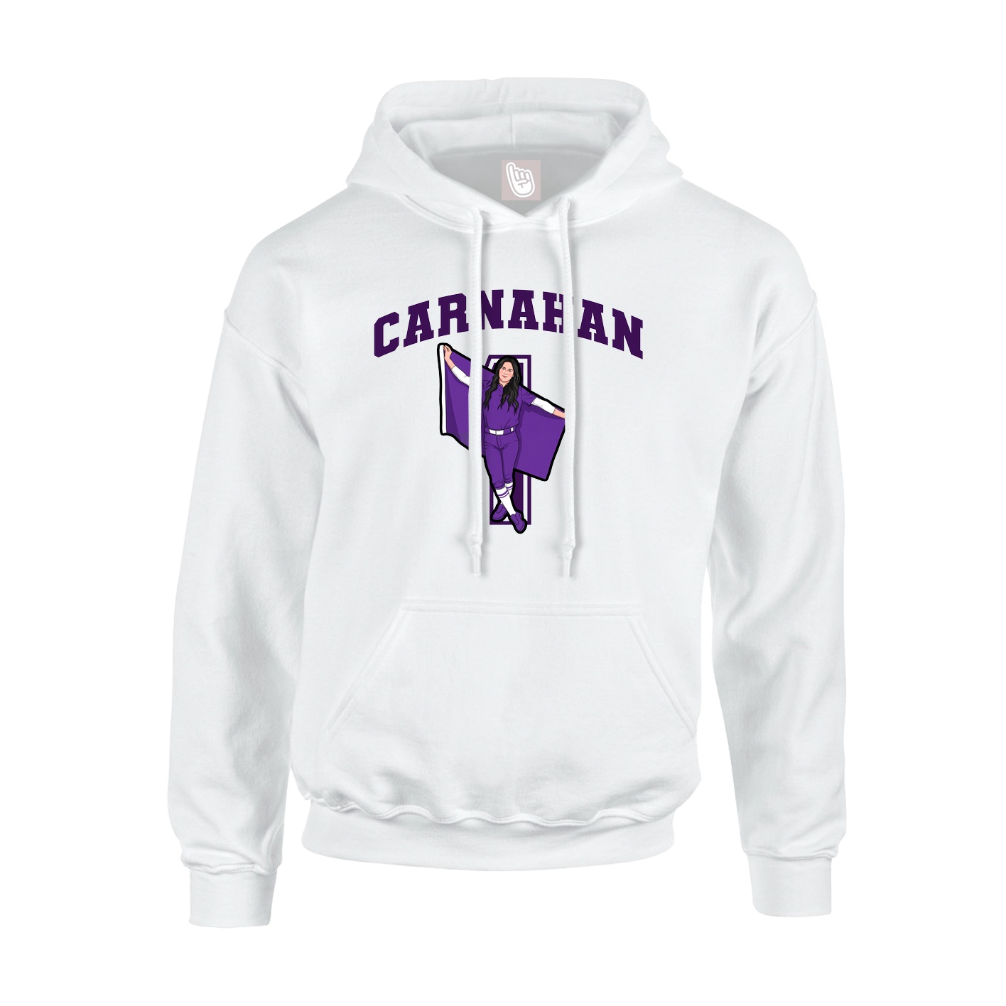 Youth Hoodie — Number in White