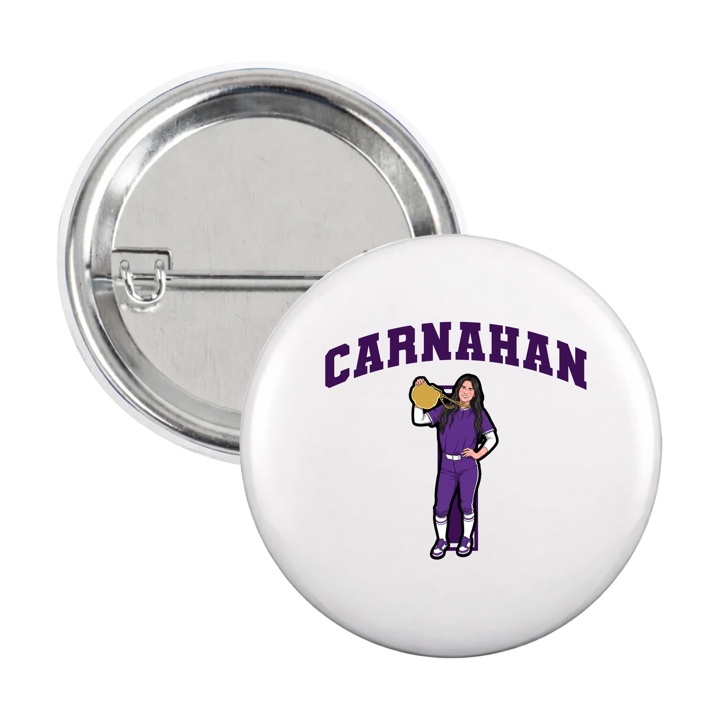 Game Day Button — Number in White