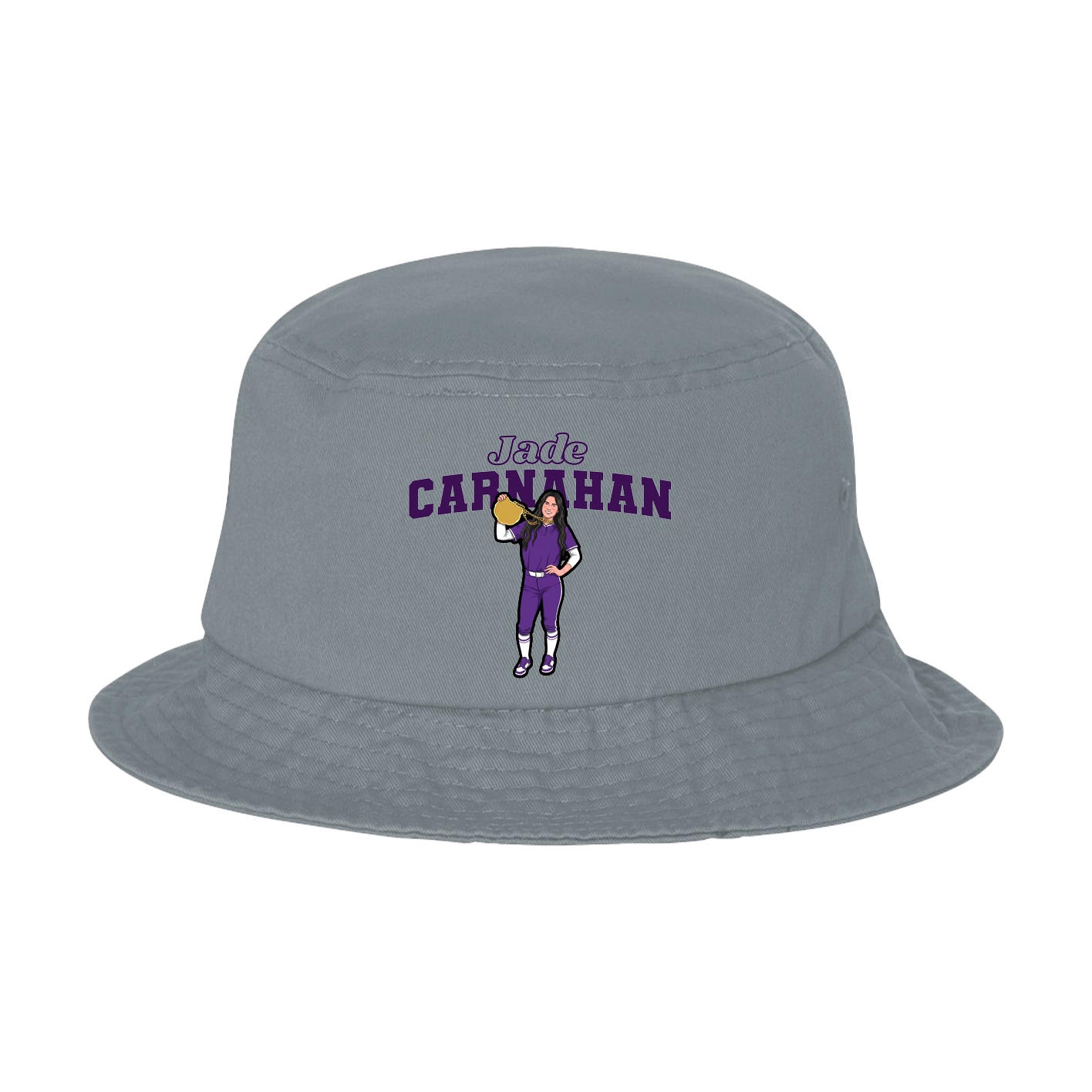 Bucket Cap — Name Arch in Grey