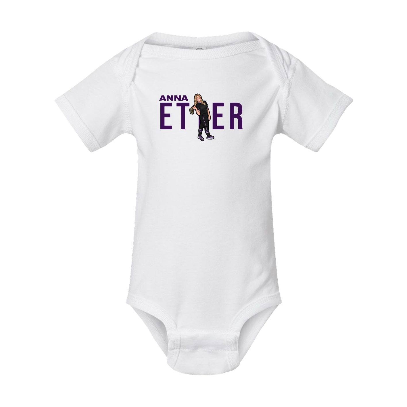 Baby Onesie — Player Name in White