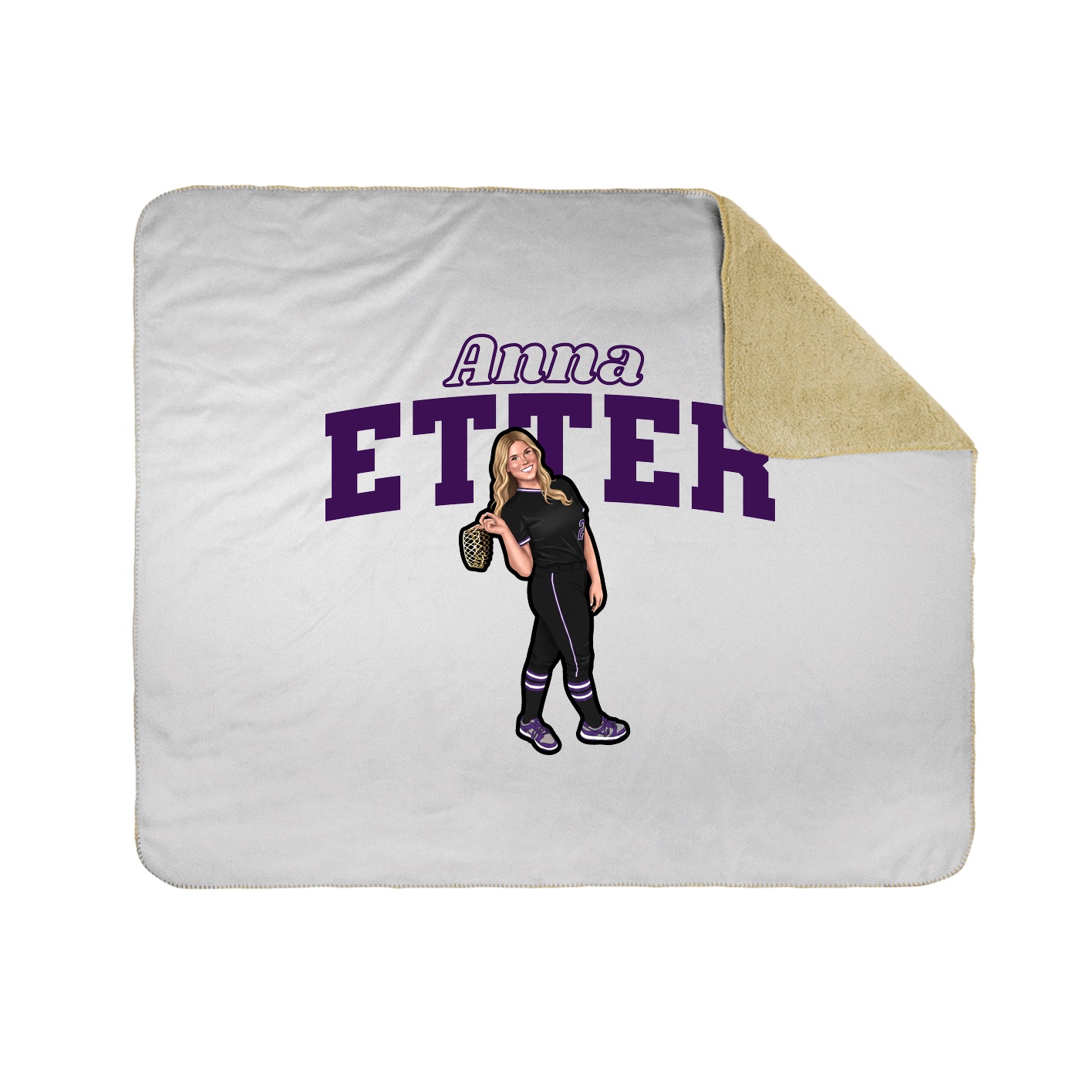 Throw Blanket — Name Arch in White