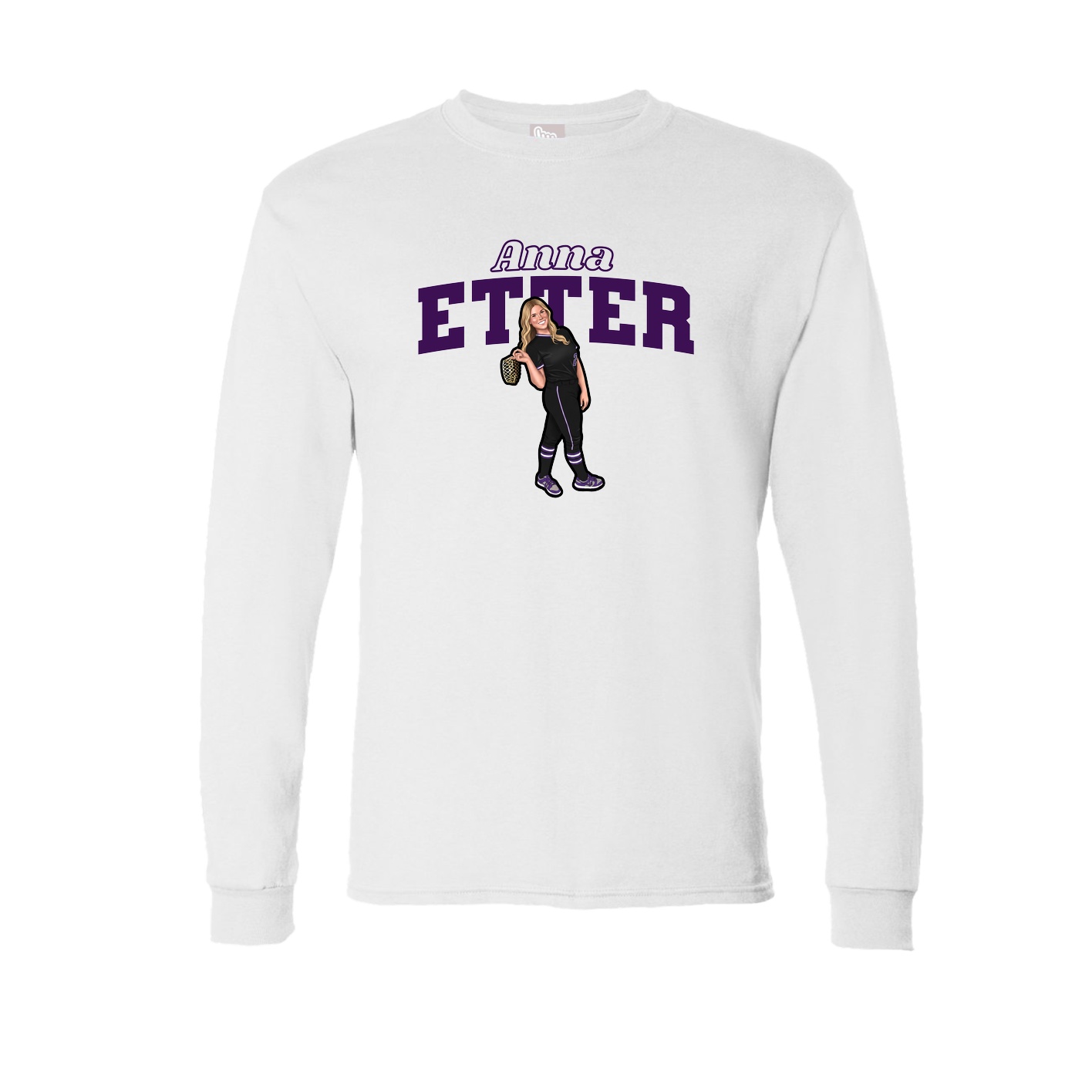 Long Sleeve Tee — Name Arch in White