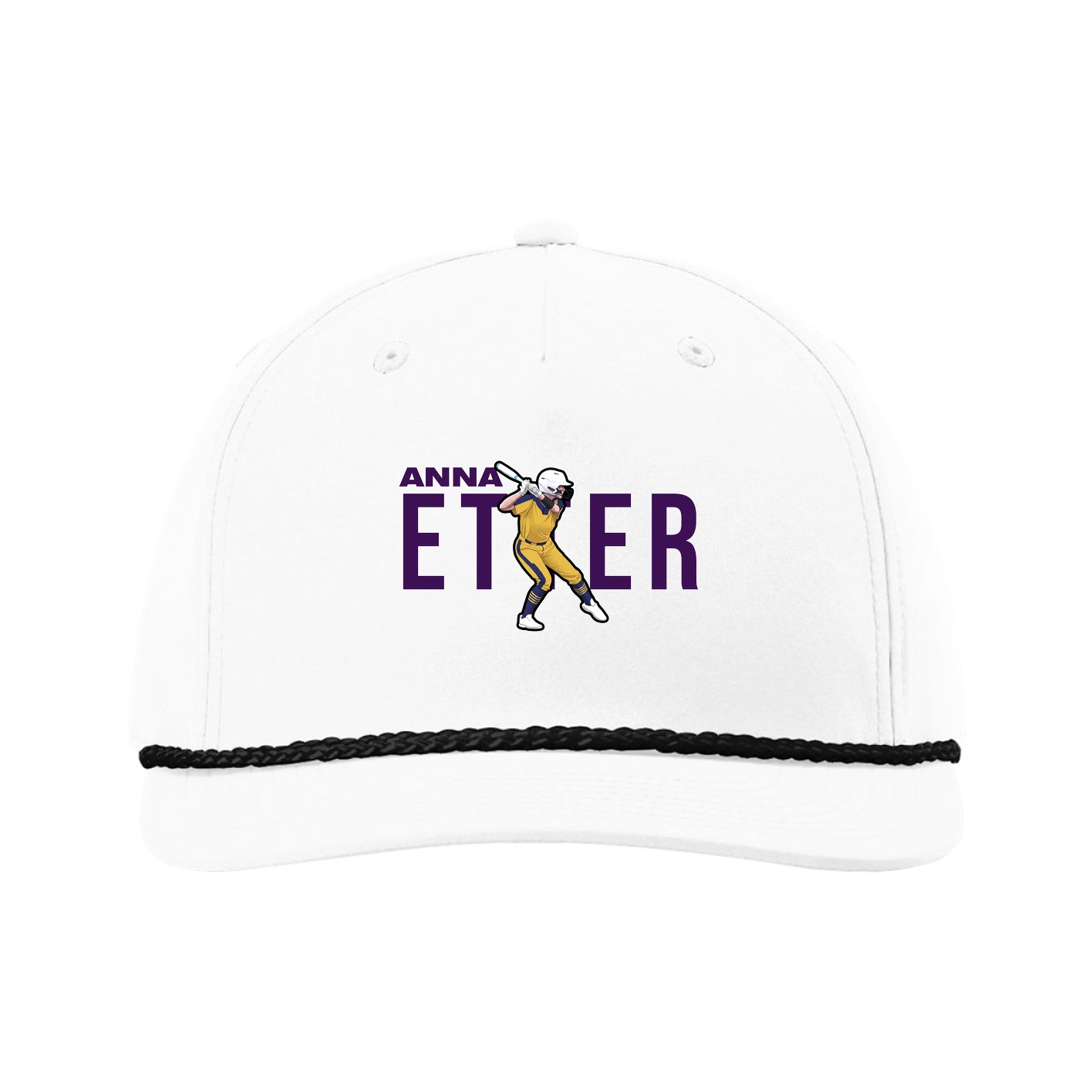 Five-Panel Classic Rope Cap — Player Name in White
