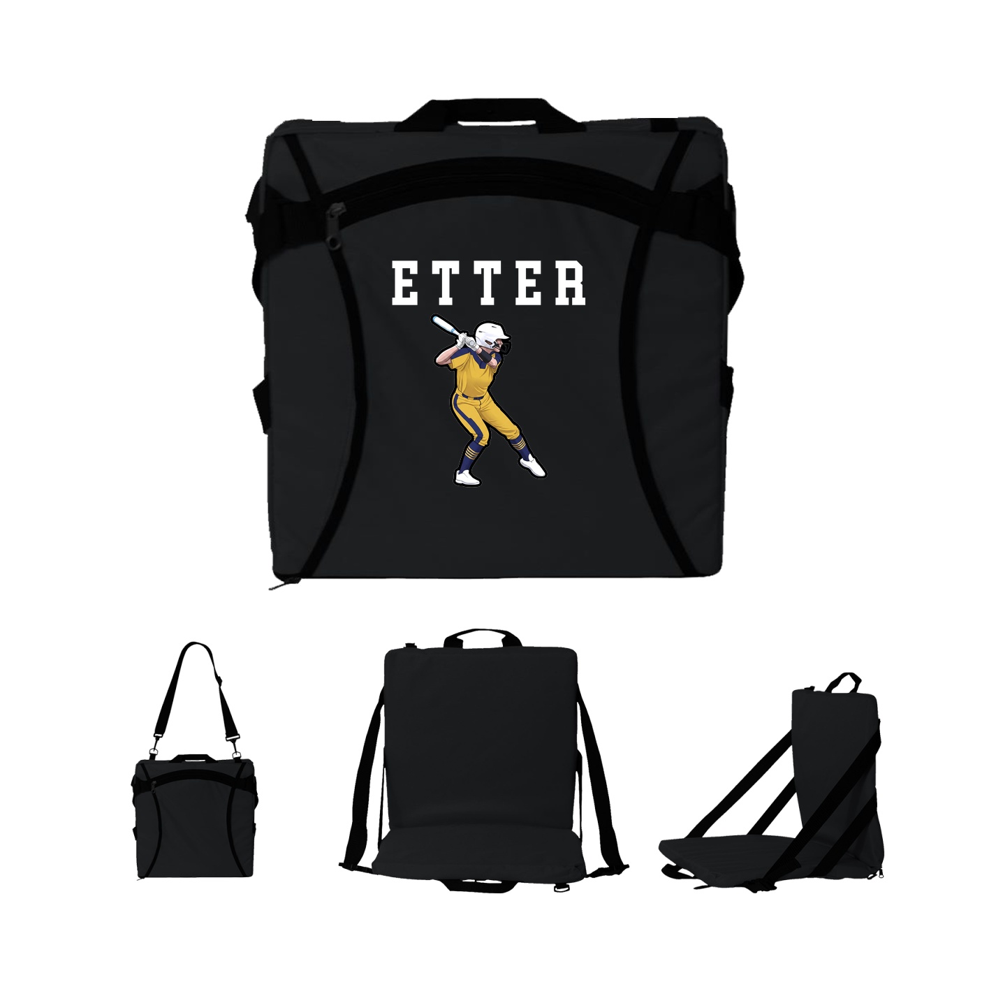 Folding Stadium Seat — Shirsey in Black