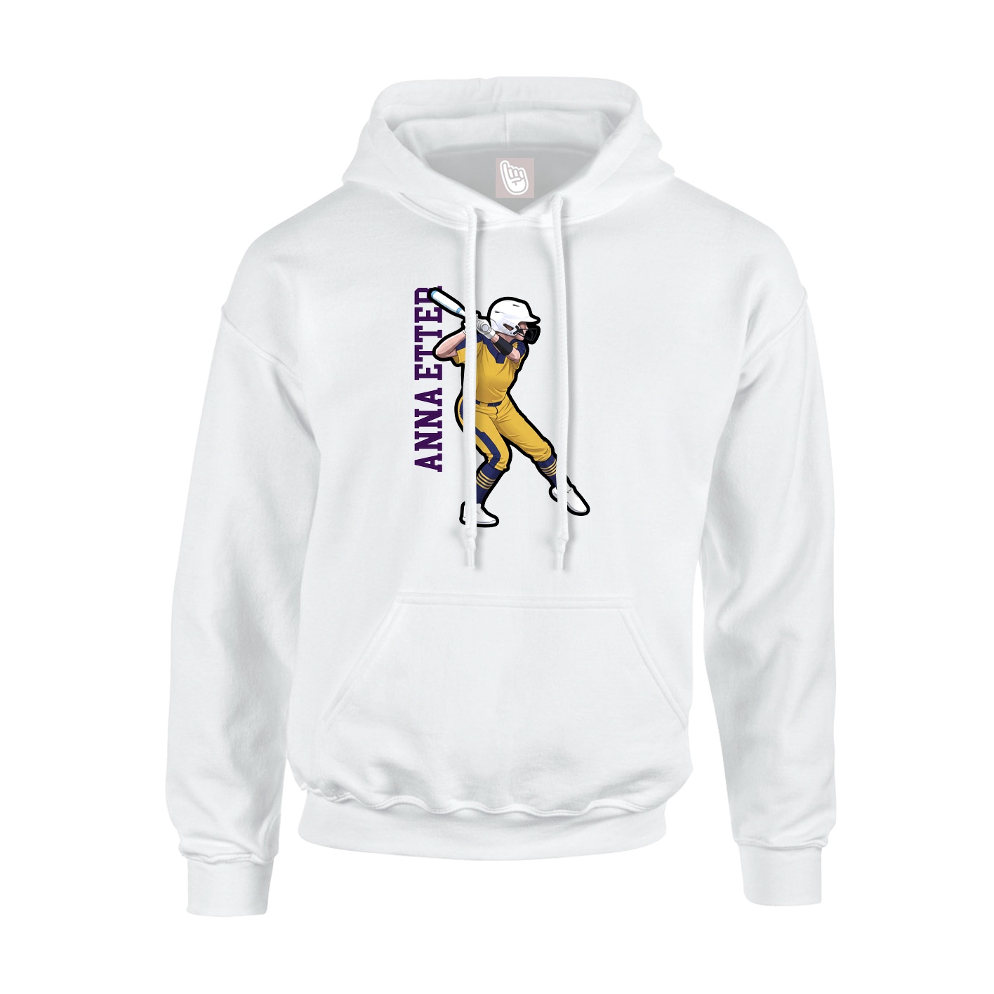Hoodie — Name Vertical in White