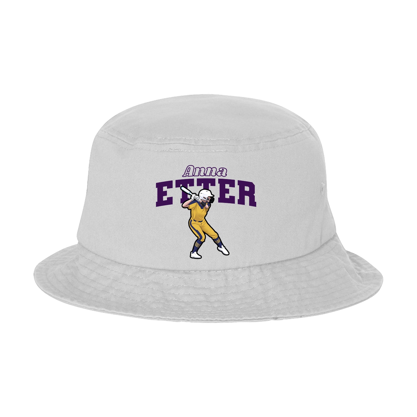 Bucket Cap — Name Arch in White