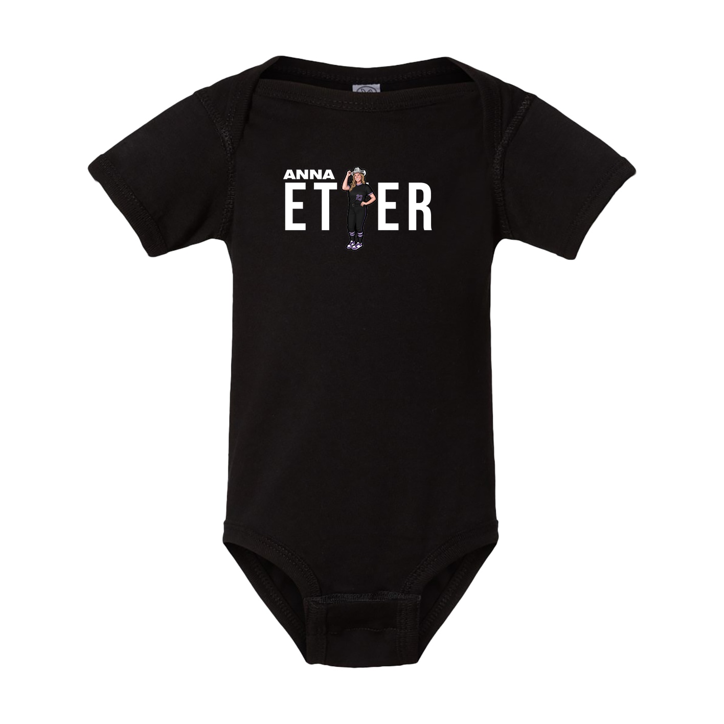 Baby Onesie — Player Name in Black