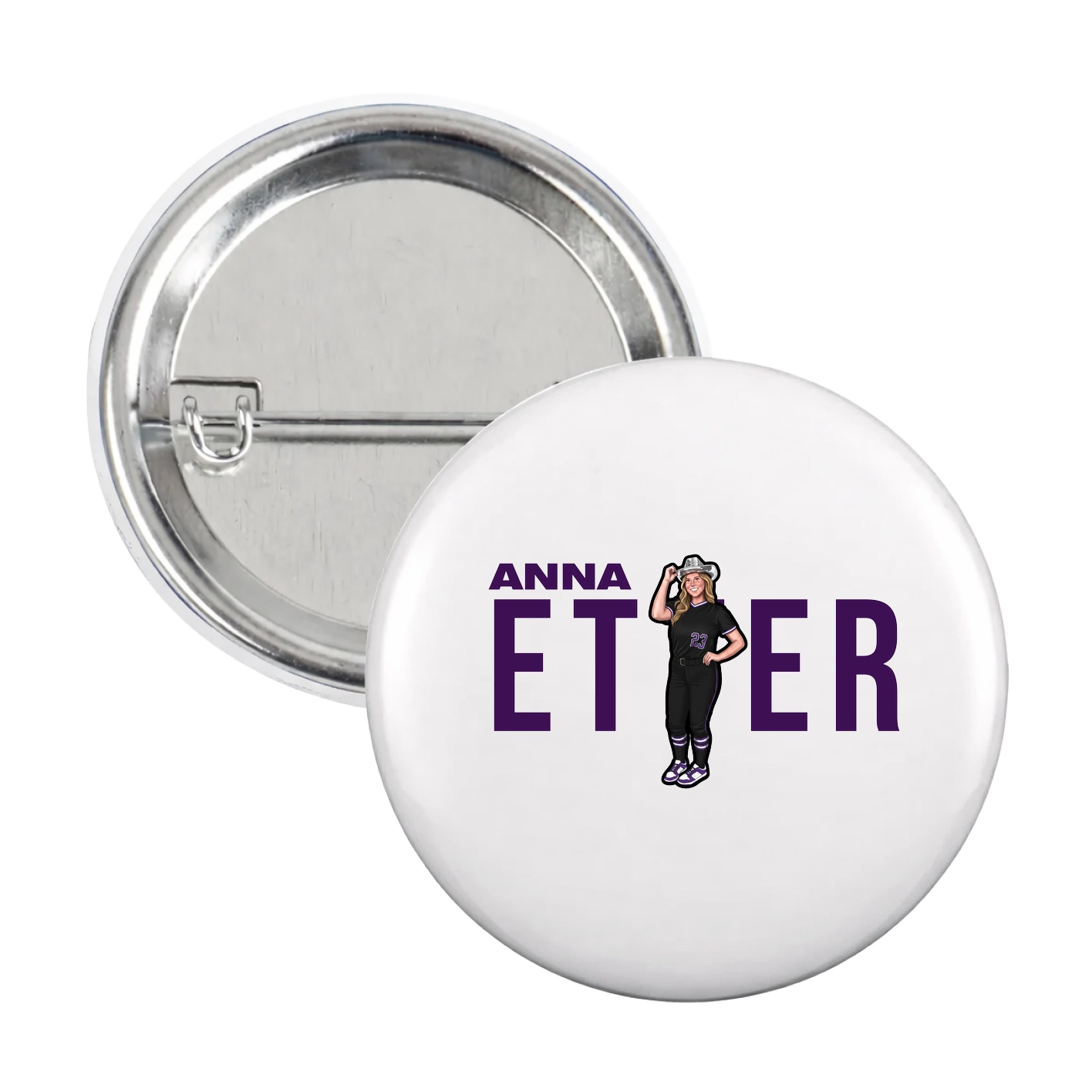 Game Day Button — Player Name in White